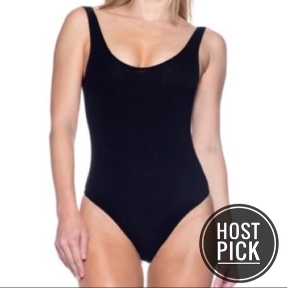 Iron Fist Tops - NEW Classic Ribbed Black Thong Body Suit